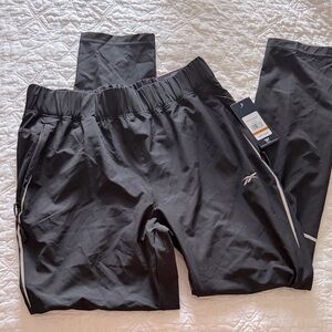 Reebok Black Track Pants with White Stripes